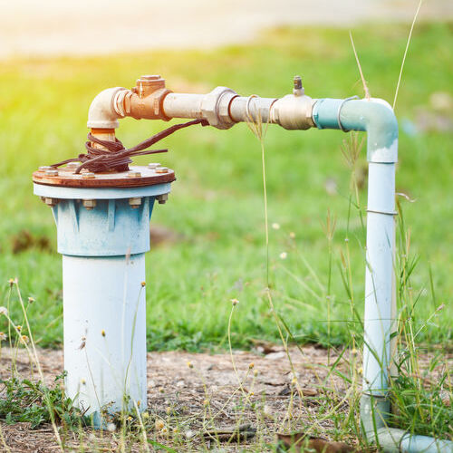 Groundwater well with pvc pipe and system electric deep well sub