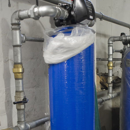 Water softeners in industrial plant